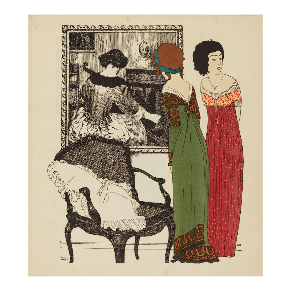Les Robes de Paul Poiret, Paul Iribe IRIBE, PAUL. 1883-1935. Les Robes de Paul Poiret. Paris: La...: Les Robes de Paul Poiret, Paul Iribe IRIBE, PAUL. 1883-1935. Les Robes de Paul Poiret. Paris: La Société Générale d'Impression, (1908) Large 4to (308 x 289 mm) 10 colorful pochoir 