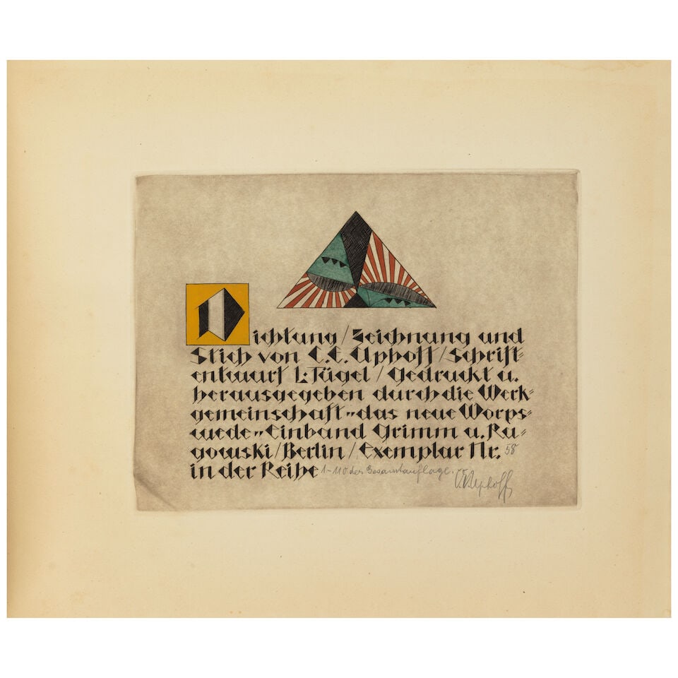 Adam and Eva, Carl Emil Uphoff With 15 (8 signed) coloured original etchings and aquatints by C.... - 2