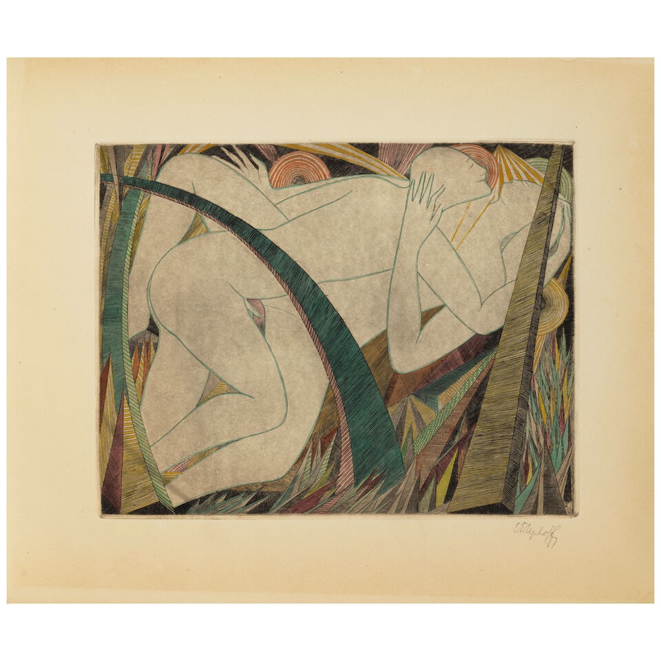 Adam and Eva, Carl Emil Uphoff With 15 (8 signed) coloured original etchings and aquatints by C.... - 3
