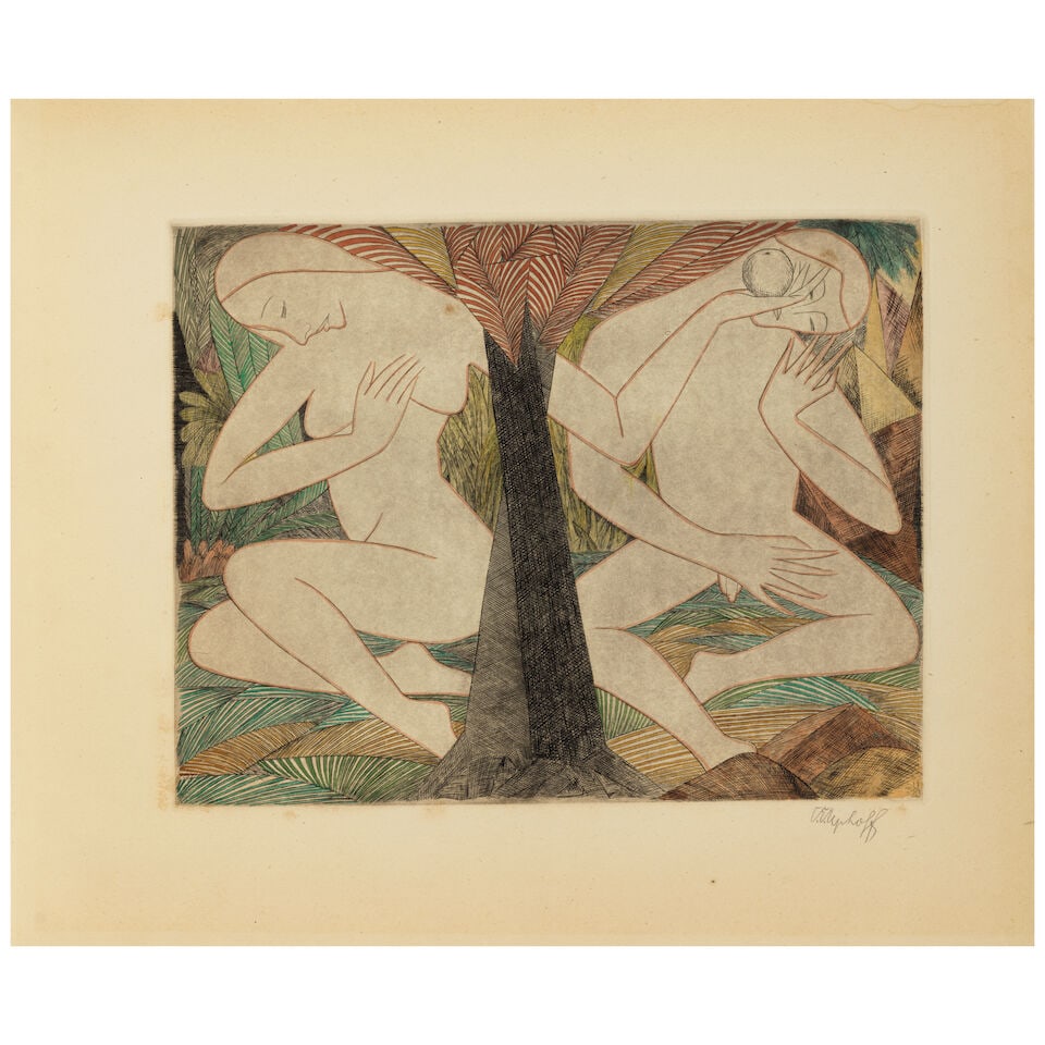 Adam and Eva, Carl Emil Uphoff With 15 (8 signed) coloured original etchings and aquatints by C.... - 4