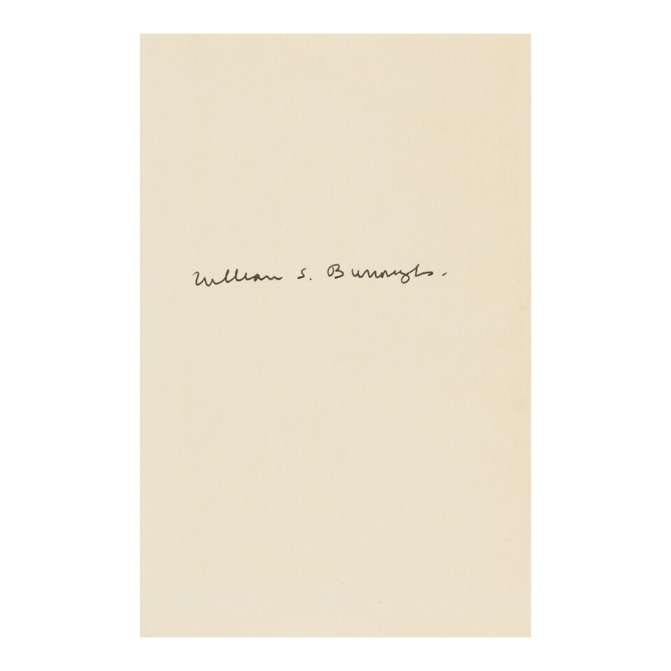 BURROUGHS, WILLIAM. 1914-1997. The Naked Lunch. Paris: The Olympia Press, [1959]. - 2