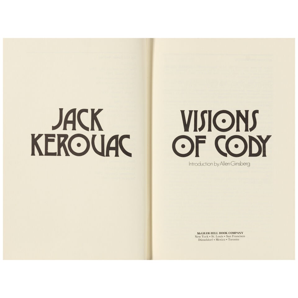 KEROUAC, JACK. 1922-1969. Visions of Cody. [New York: Printed for New Directions, 1960].: KEROUAC, JACK. 1922-1969. Visions of Cody. [New York: Printed for New Directions, 1960]. 8vo. Publisher's purple cloth-backed boars, cover lettered in purple and red to resemble crayon. Boards