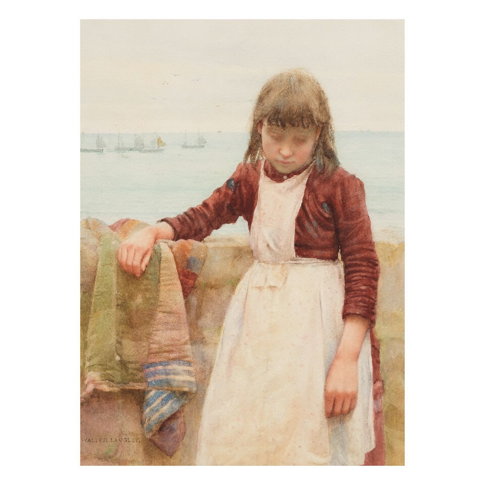 Walter Langley, RI (British, 1852-1922) Newlyn fishergirl (1 of 3)