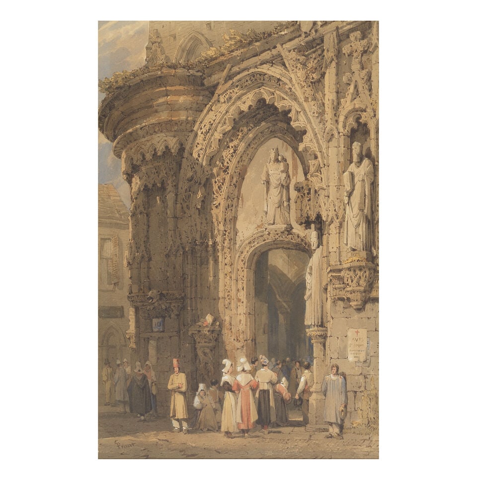 Samuel Prout FSA, OWS (British, 1783-1852) A group of five views, including Antwerp and Rheims - 13