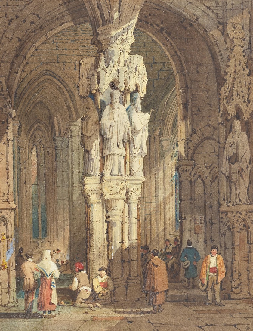 Samuel Prout FSA, OWS (British, 1783-1852) A group of five views, including Antwerp and Rheims - 15