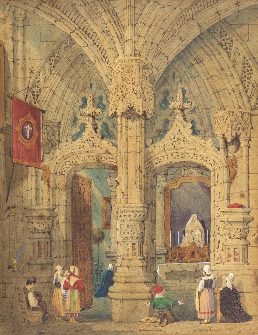 Samuel Prout FSA, OWS (British, 1783-1852) A group of five views, including Antwerp and Rheims - 16