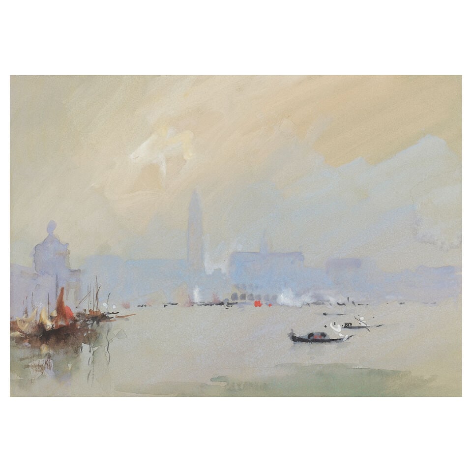 Hercules Brabazon Brabazon (British, 1821-1906) Misty morning, Venice: Hercules Brabazon Brabazon (British, 1821-1906) Misty morning, Venice watercolour 22 x 30.5cm (8 11/16 x 12in). Footnotes: Provenance With Leger Galleries, London, 1985. Private collection, USA. This 