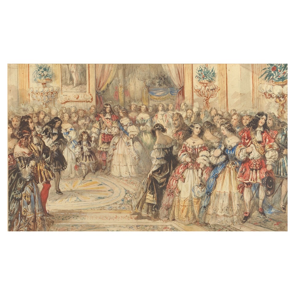 Eugène Louis Lami (French, 1800-1890) The Stuart Ball, Buckingham Palace, 13 June 1851 (1 of 3)