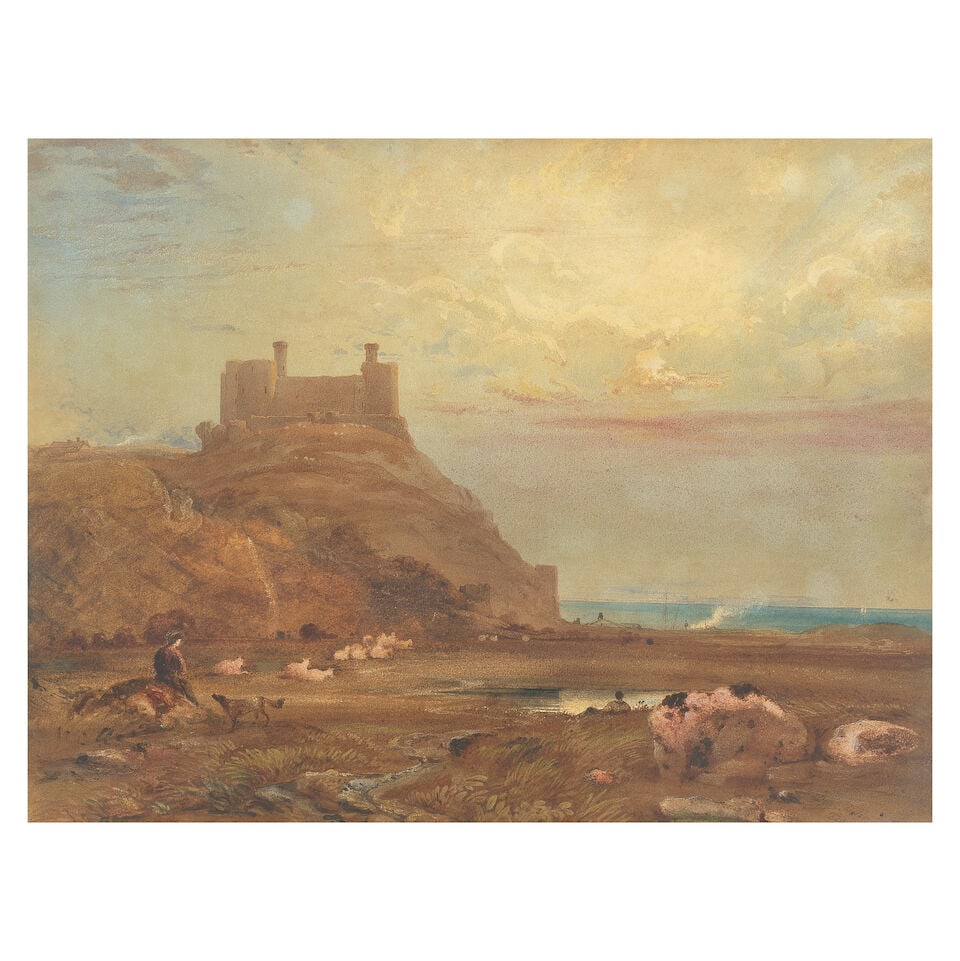 Anthony Vandyke Copley Fielding POWS (British, 1787-1855) Harlech Castle (1 of 3)