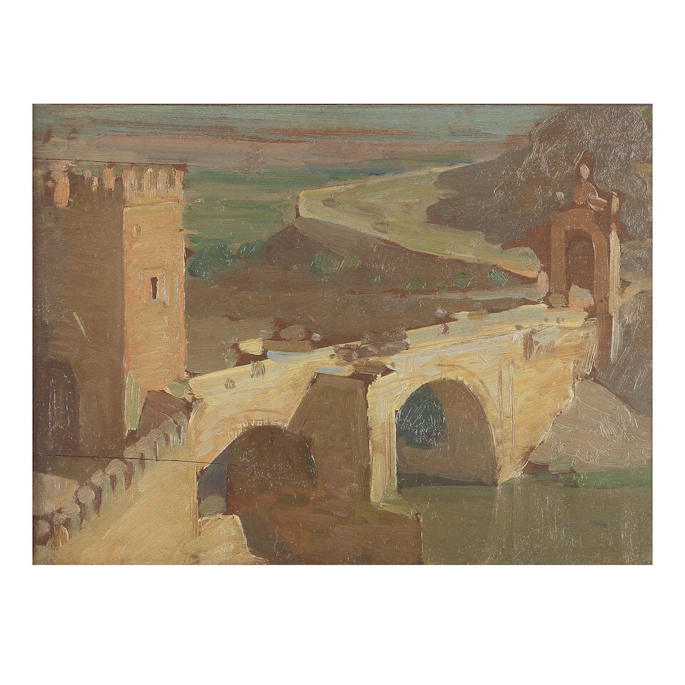 Harold Speed (British, 1872-1957) Sketch for The Alcantara, Toledo by Moonlight (1 of 3)