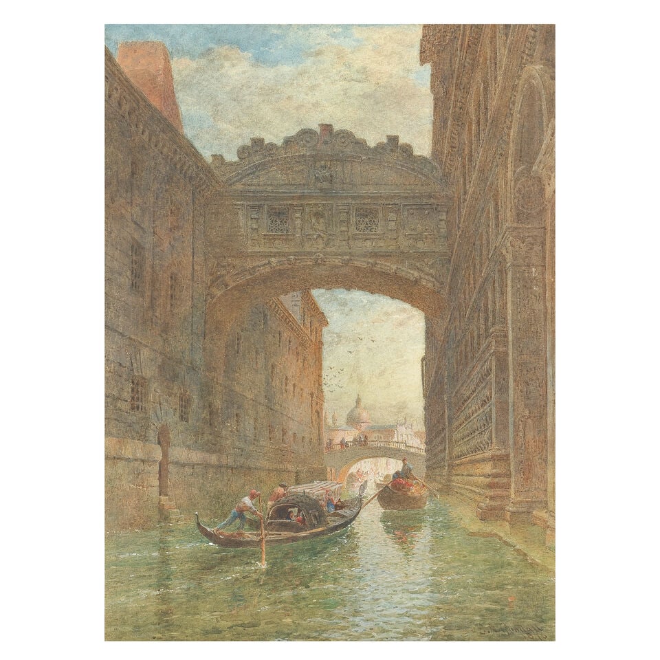 Edward Angelo Goodall, RWS (British 1819-1908) The Bridge of Sighs, Venice (1 of 3)