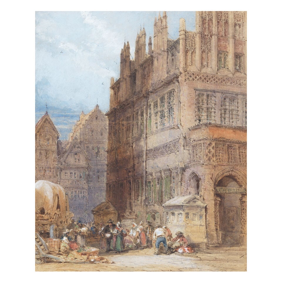 William Callow RWS (British, 1812-1908) The town hall at Hanover (1 of 3)