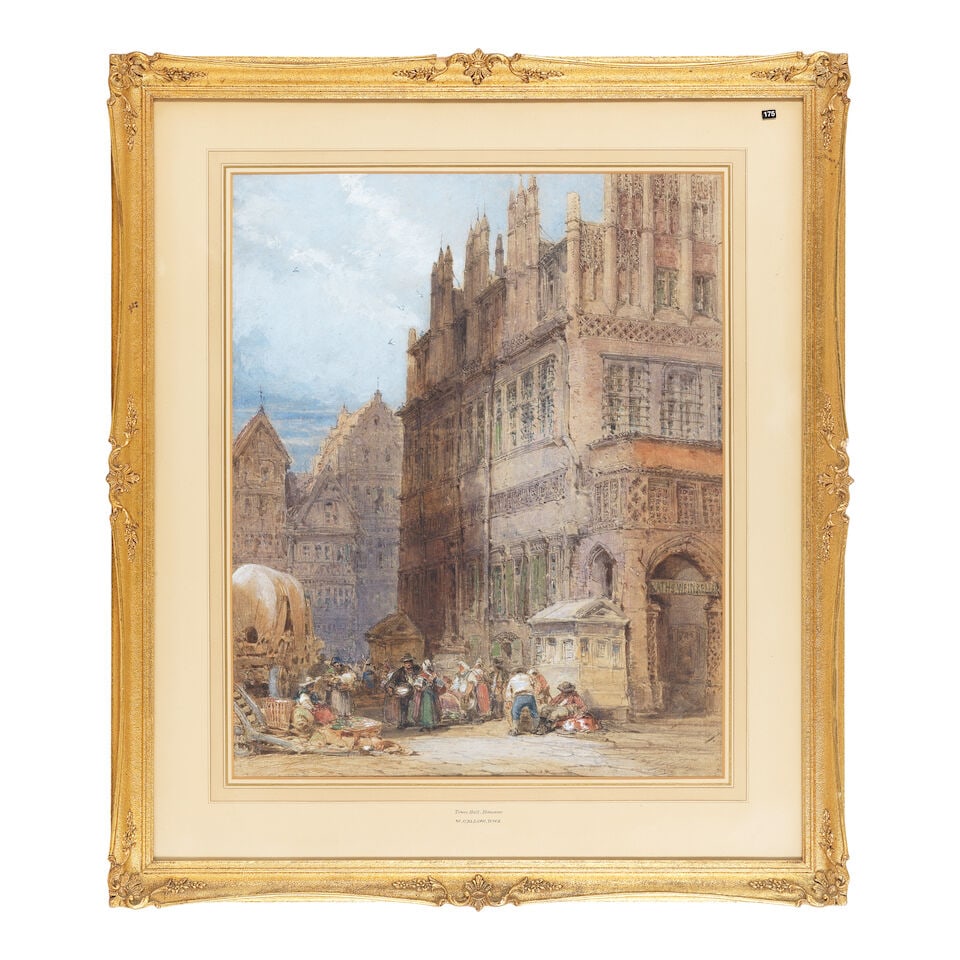 William Callow RWS (British, 1812-1908) The town hall at Hanover - 2