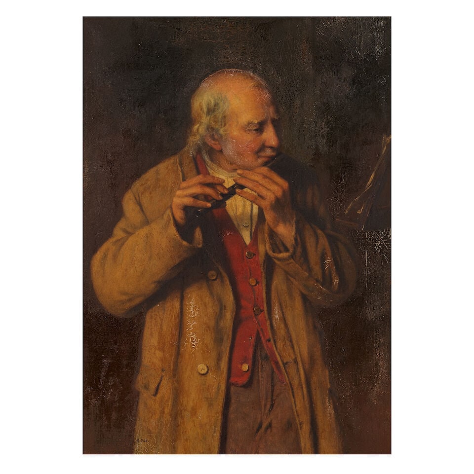 Charles Spencelayh, RMS, HRBSA (British, 1865-1958) The solo: Charles Spencelayh, RMS, HRBSA (British, 1865-1958) The solo signed 'C.SPENCELAYH.R.M.S' (lower left); further signed and titled 'The Solo/Chas Spencelayh R.M.S' (on a label attached to the stretcher)