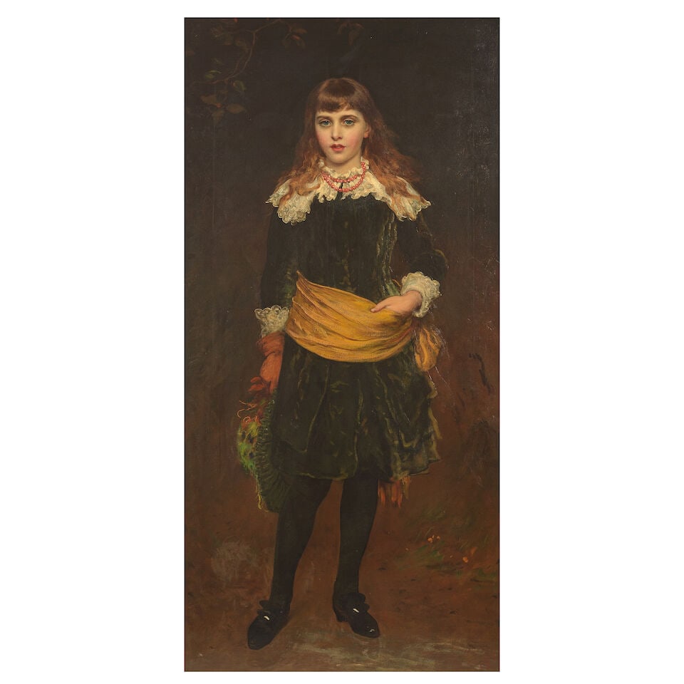 James Sant (British, 1820-1916) Geraldine, Daughter of Frederick Massey Esq: James Sant (British, 1820-1916) Geraldine, Daughter of Frederick Massey Esq signed with initials (lower right) oil on canvas 160 x 76cm (63 x 29 15/16in). Footnotes: Provenance Anon. sale, Sotheby's, 