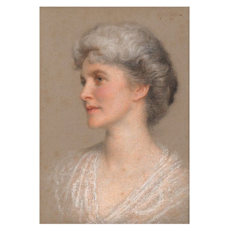 Edward Robert Hughes, RWS (British, 1851-1914) Portrait of Lady Waterlow (1 of 2)