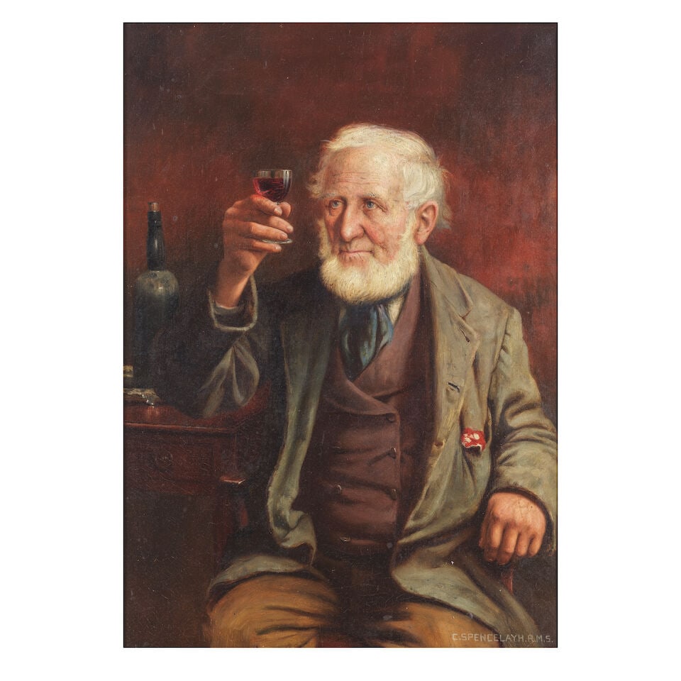 Charles Spencelayh, RMS, HRBSA (British, 1865-1958) The wine connoisseur: Charles Spencelayh, RMS, HRBSA (British, 1865-1958) The wine connoisseur signed 'C.SPENCELAYH.R.M.S.' (lower right) oil on canvas 43 x 31cm (16 15/16 x 12 3/16in). Footnotes: Provenance Private collec