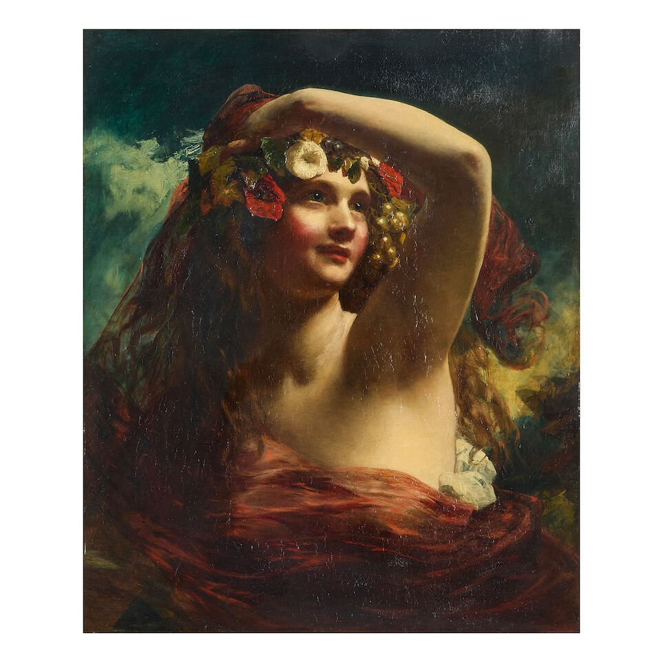 James Sant (British, 1820-1916) Portrait of a young girl as Adriane: James Sant (British, 1820-1916) Portrait of a young girl as Adriane oil on canvas 76.5 x 63.5cm (30 1/8 x 25in). Footnotes: Provenance Anon. sale, Christie's, London, 21 April 1998, lot 750. This lot 