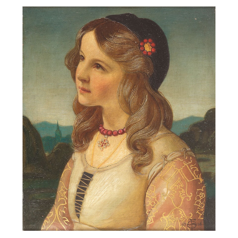 Frank O. Salisbury RI, ROI, RP (British, 1874-1962) Portrait of the artist's daughter in Renaiss... (1 of 3)