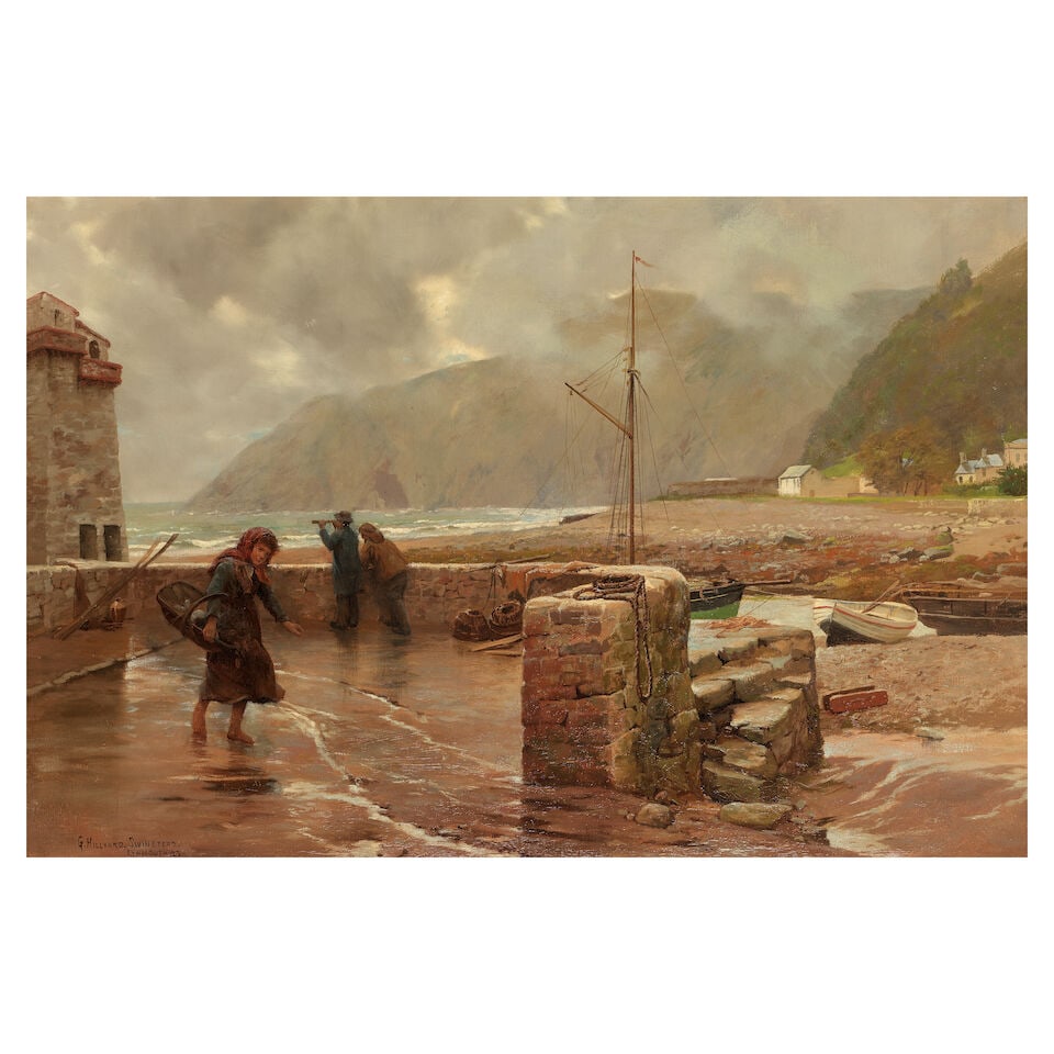 George Hillyard Swinstead (British, 1860-1926) A wet day, Lynmouth (1 of 3)