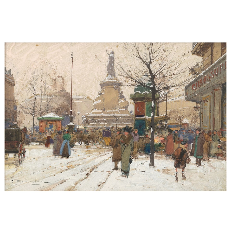 Eugène Galien-Laloue (French, 1854-1941) Place de la République, Paris (1 of 3)
