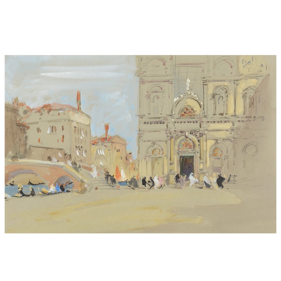Hercules Brabazon Brabazon (British, 1821-1906) Scuola Grande di San Marco, Venice: Hercules Brabazon Brabazon (British, 1821-1906) Scuola Grande di San Marco, Venice watercolour over traces of pencil 21.5 x 32cm (8 7/16 x 12 5/8in). Footnotes: Provenance With Leger Galleries, London