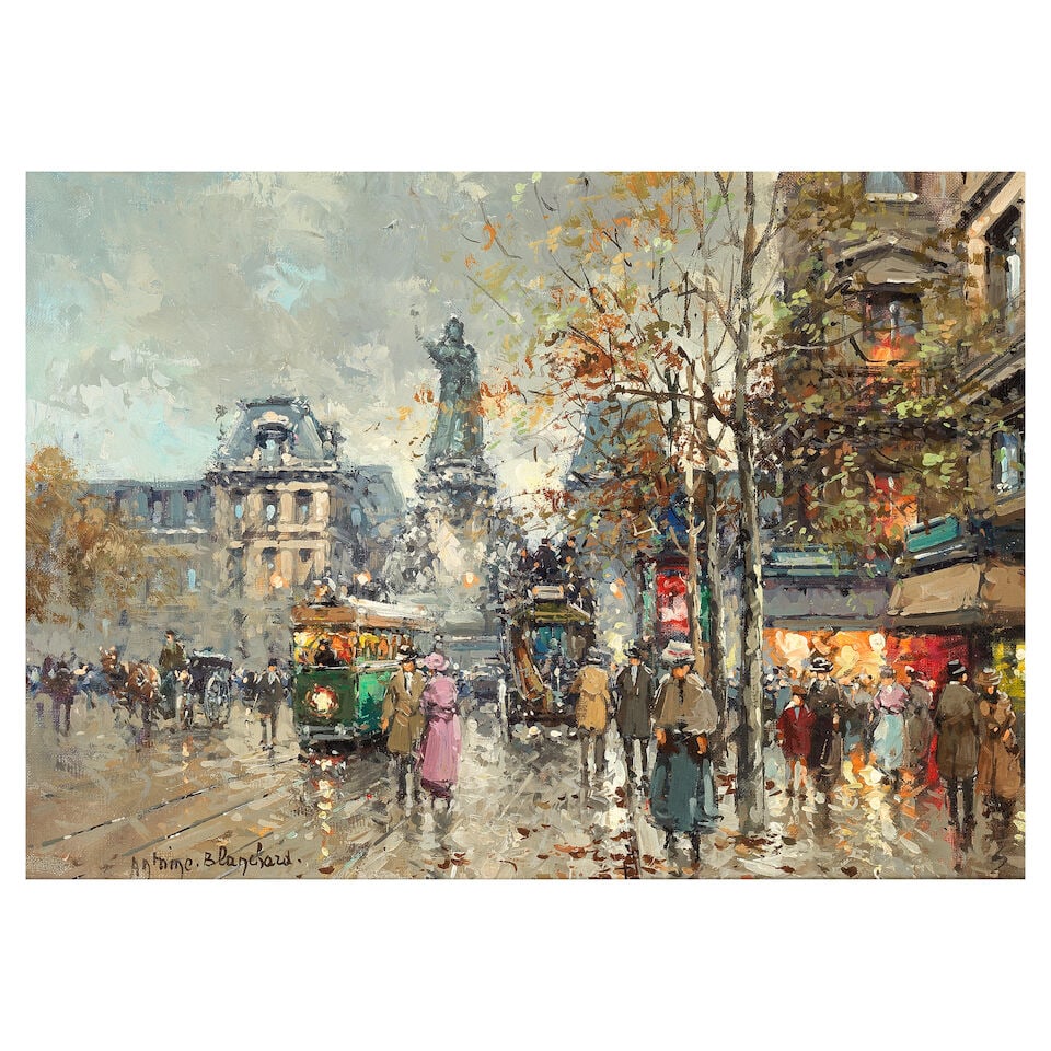 Antoine Blanchard (French, 1910-1988) Place de la République, Paris (1 of 3)