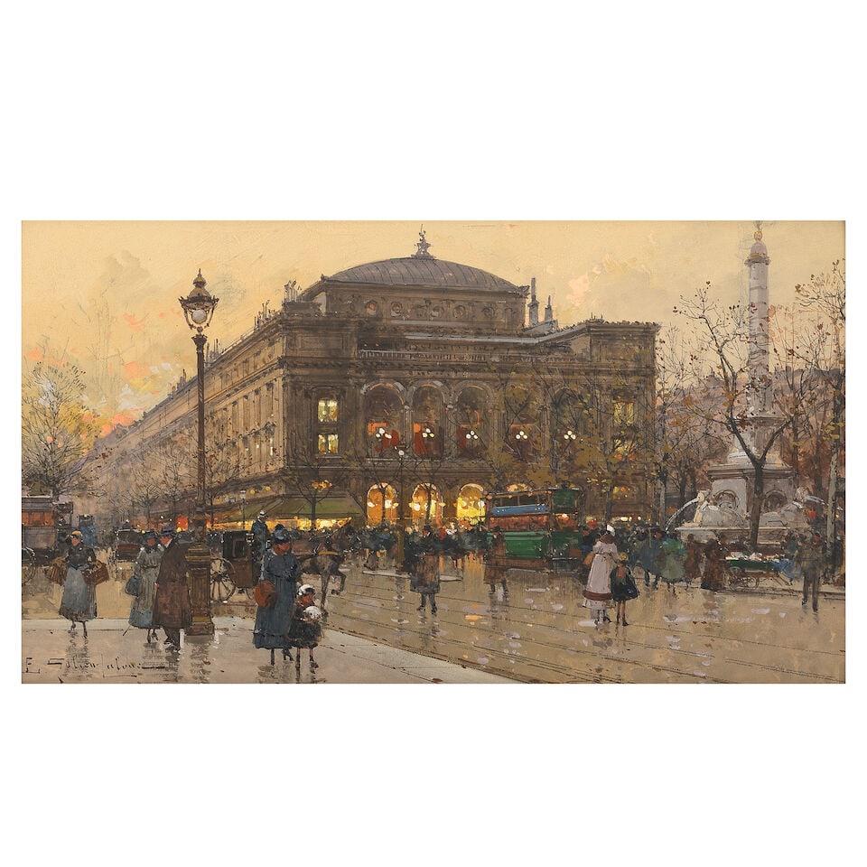 Eugène Galien-Laloue (French, 1854-1941) Place du Châtelet, Paris: Eugène Galien-Laloue (French, 1854-1941) Place du Châtelet, Paris signed 'E. Galien-Laloue' (lower left) watercolour and gouache, over pencil 19 x 33.5cm (7 1/2 x 13 3/16in). Footnotes: Prov