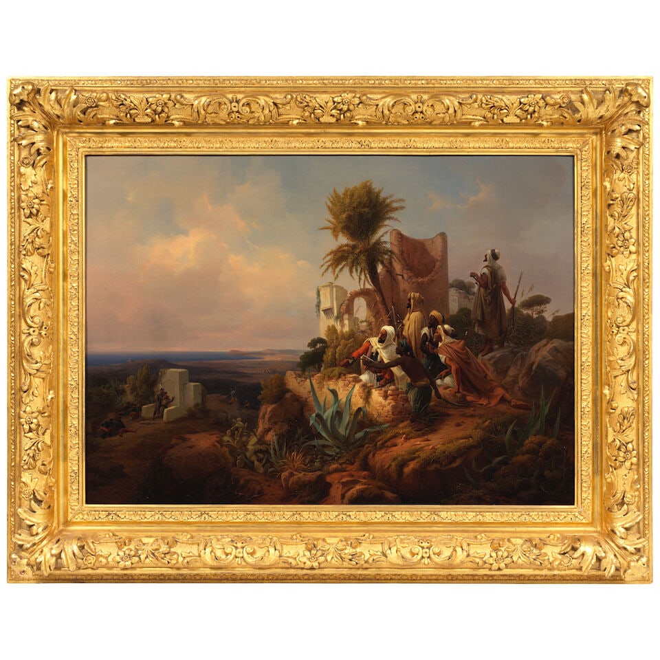 Niels Simonsen (Danish, 1807-1885) Arabs in a hilltop fort - 2