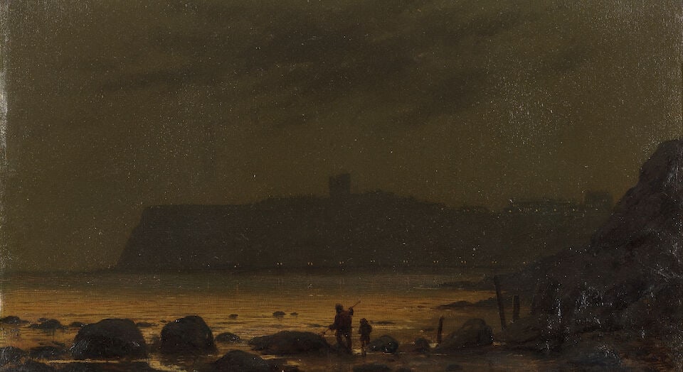 Alphonse Neumans (British 1853-1893) A view of King Edward's Bay, looking south towards Tynemou... - 2
