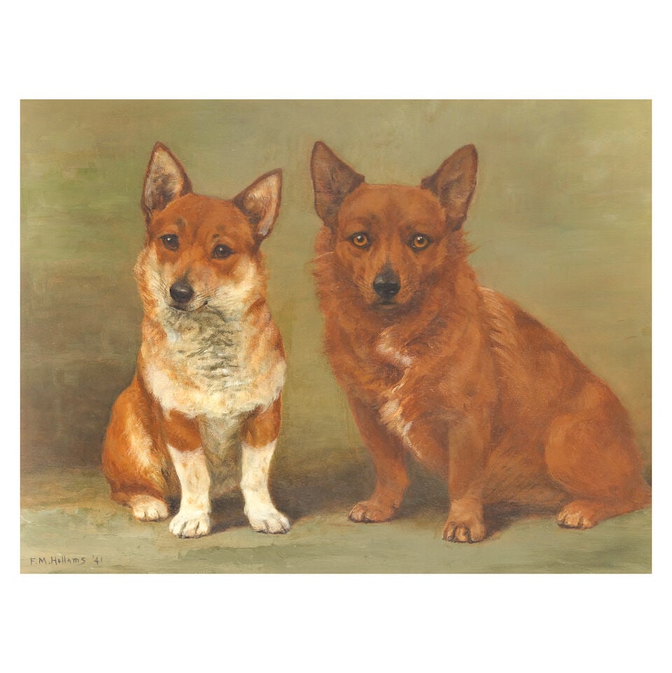 Frances Mabel Hollams (British, 1877-1963) A pair of Welsh Corgis (1 of 5)