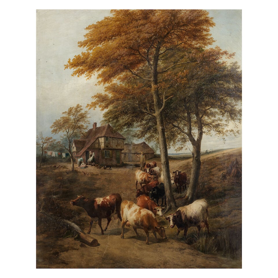 Thomas Sidney Cooper, RA (British, 1803-1902) A morning in October (1 of 3)