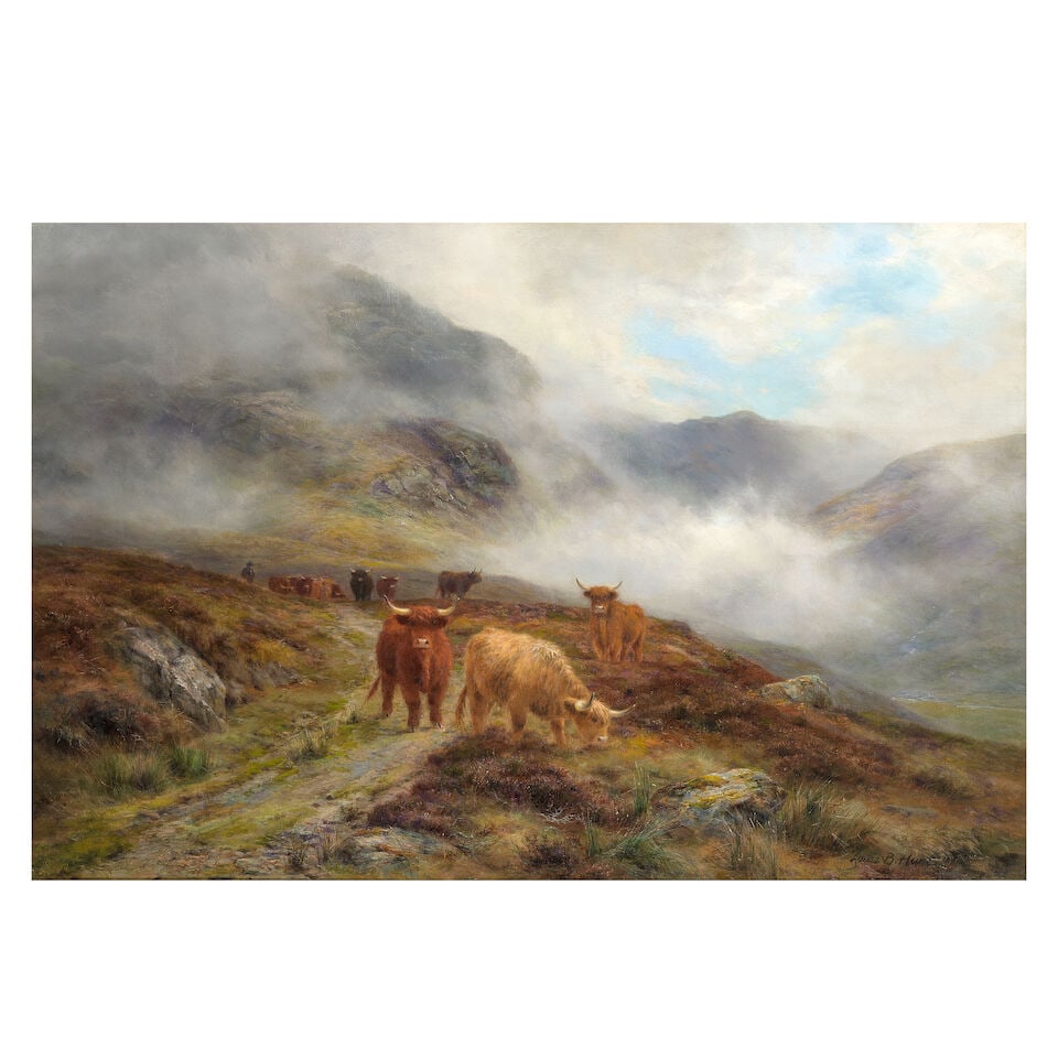 Louis Bosworth Hurt (British, 1856-1929) Highland mist: Louis Bosworth Hurt (British, 1856-1929) Highland mist signed 'Louis.B.Hurt' (lower right) oil on canvas 50 x 76cm (19 11/16 x 29 15/16in). Footnotes: Provenance With Haynes Fine Art of Broadway, Worc