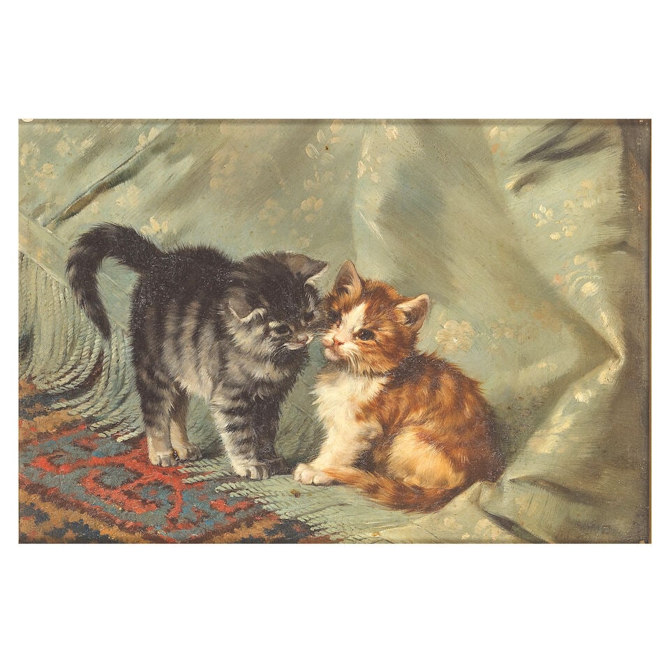 Julius Adam II (German, 1852-1913) Best friends: Julius Adam II (German, 1852-1913) Best friends indistinctly signed (lower right) oil on panel 13.5 x 19.5cm (5 5/16 x 7 11/16in). Footnotes: Provenance Anon. sale, Christie's, London, 16 July 1991,