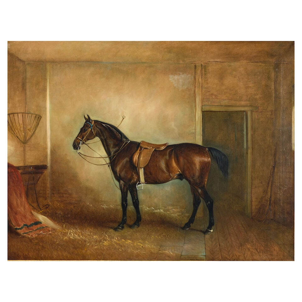 John Ferneley Senior (British, 1782-1860) A bay hunter in stable (1 of 3)