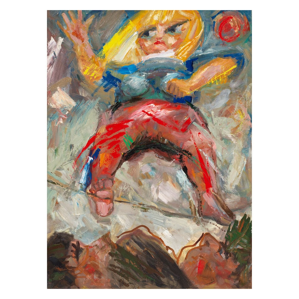 Lev Kropivnitsky (Russian, 1922-1995) Circus: Lev Kropivnitsky (Russian, 1922-1995) Circus signed in Cyrillic, titled and dated '1988' (on the reverse) oil on canvas 81 x 61cm (31 7/8 x 24in). Footnotes: Provenance Anon. Sale, Bonhams, Paris, Reb