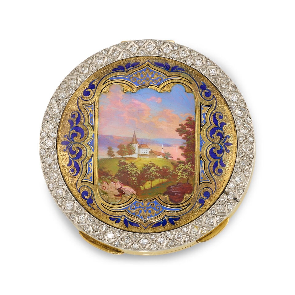 18K GOLD, LEAD, AND EMAMEL COMPACT CASE (1 of 3)