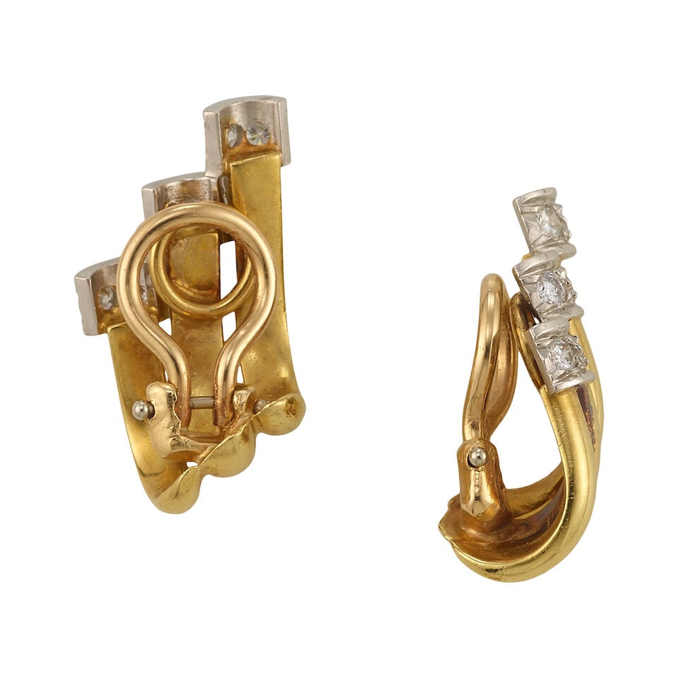 18K GOLD AND DIAMOND EARRINGS - 3