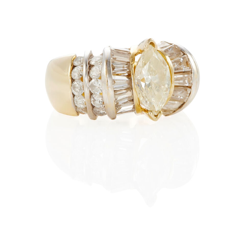 14K BICOLOR GOLD AND DIAMOND RING - 2