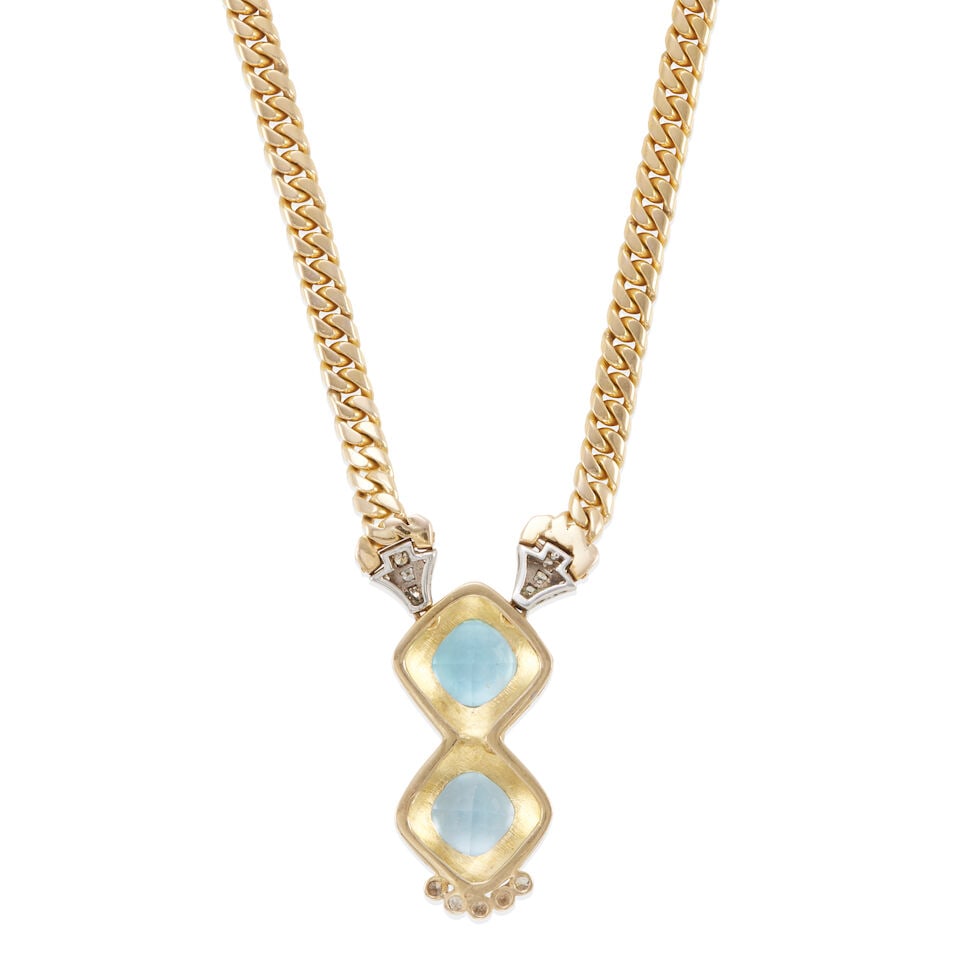 GOLD, DIAMOND AND TOPAZ NECKLACE - 2