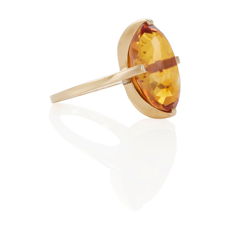 14K GOLD AND CITRINE RING - 2