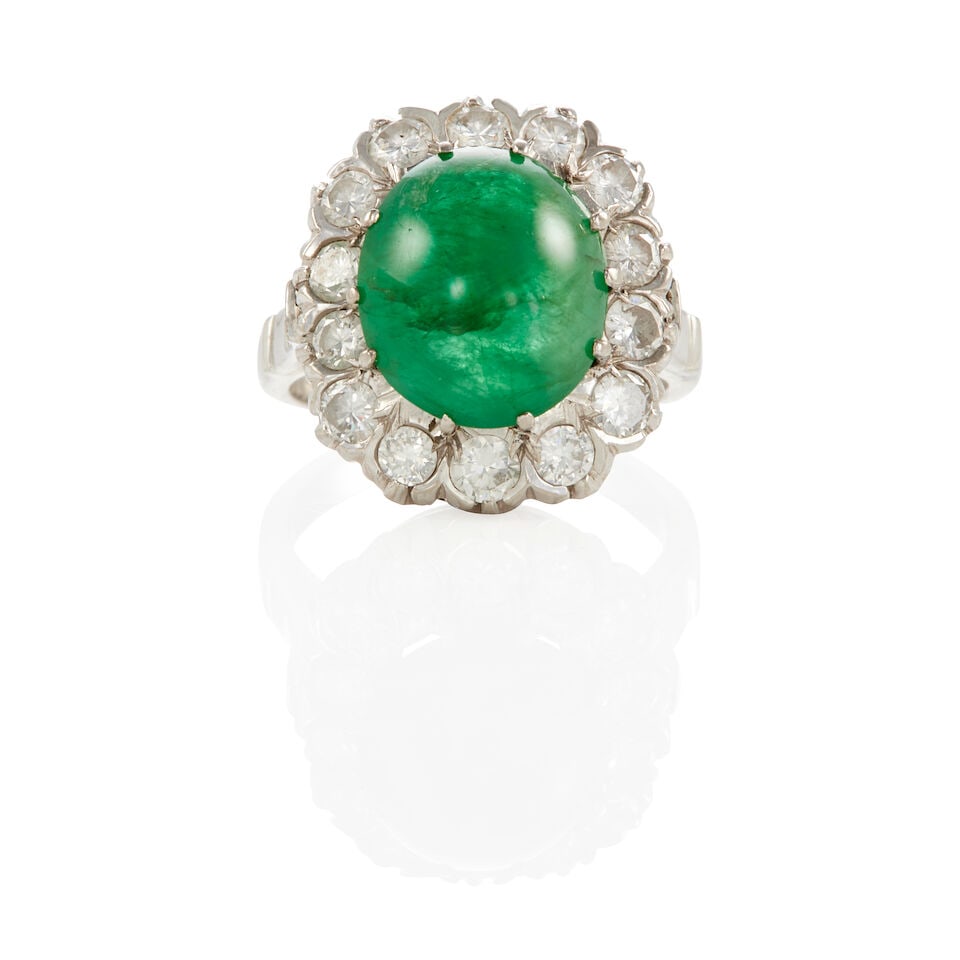 DIAMOND AND EMERALD RING (1 of 2)