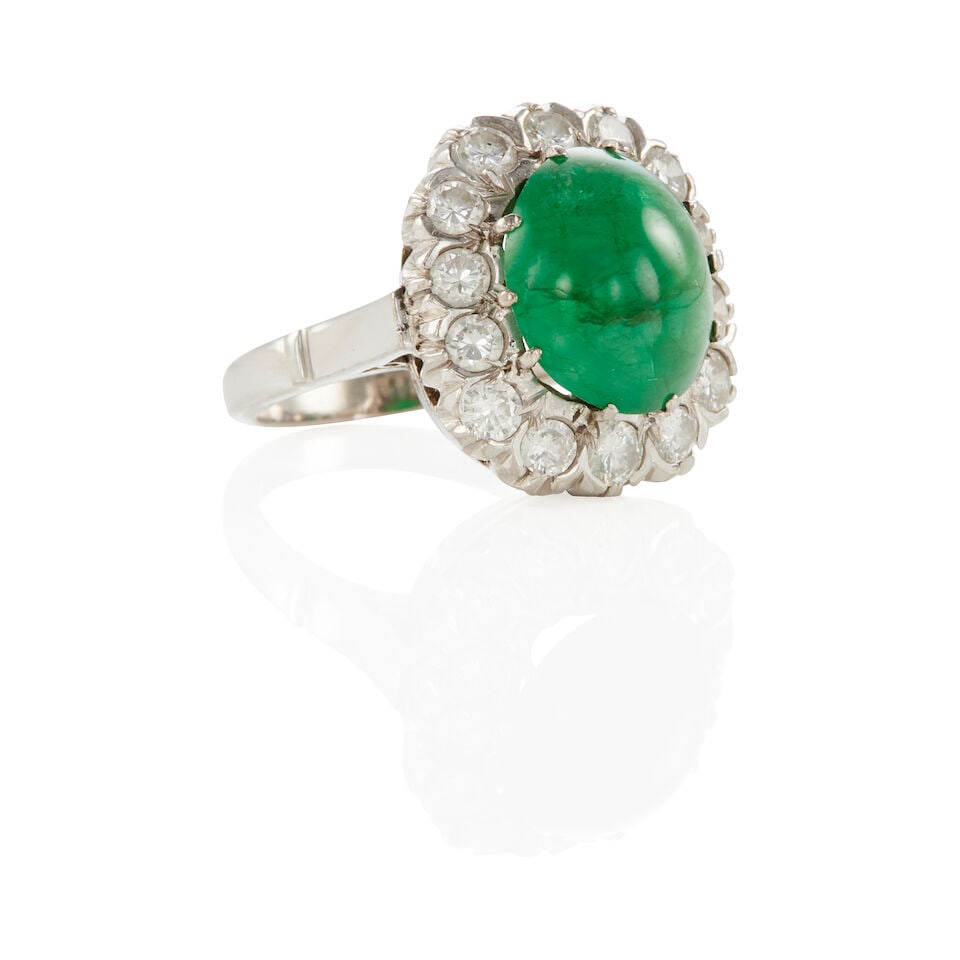 DIAMOND AND EMERALD RING - 2