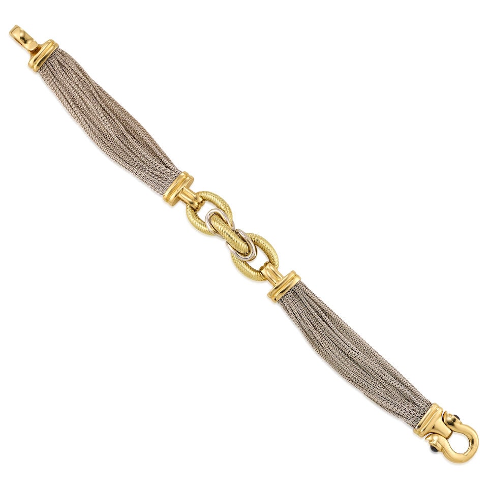 14K BICOLORED GOLD BRACELET - 2
