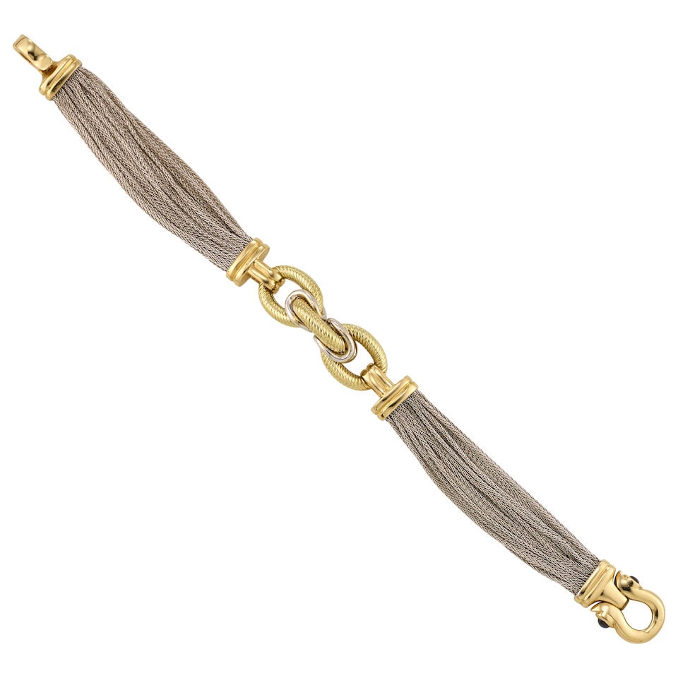 14K BICOLORED GOLD BRACELET - 3