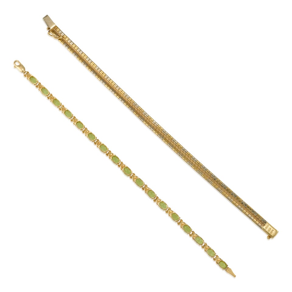 ONE GOLD AND ONE PERIDOT BRACELET - 2
