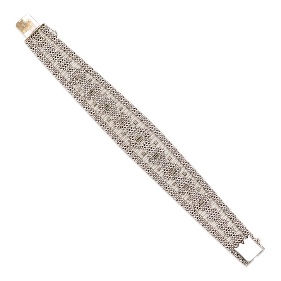18K GOLD, DIAMOND AND EMERALD BRACELET - 2