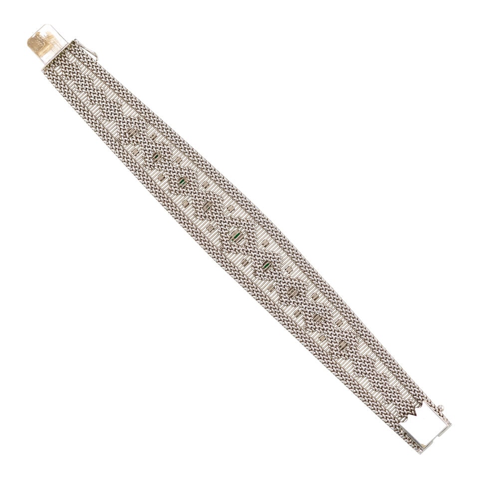 18K GOLD, DIAMOND AND EMERALD BRACELET - 3