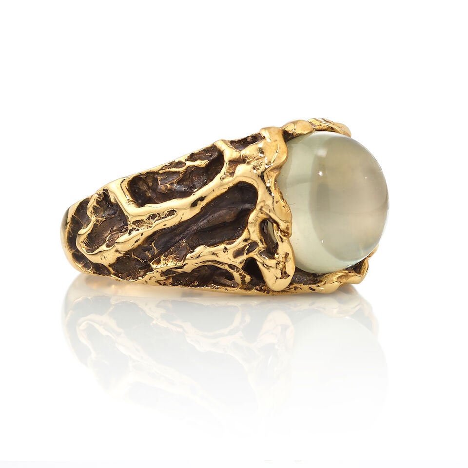 14K GOLD AND MOONSTONE RING - 2
