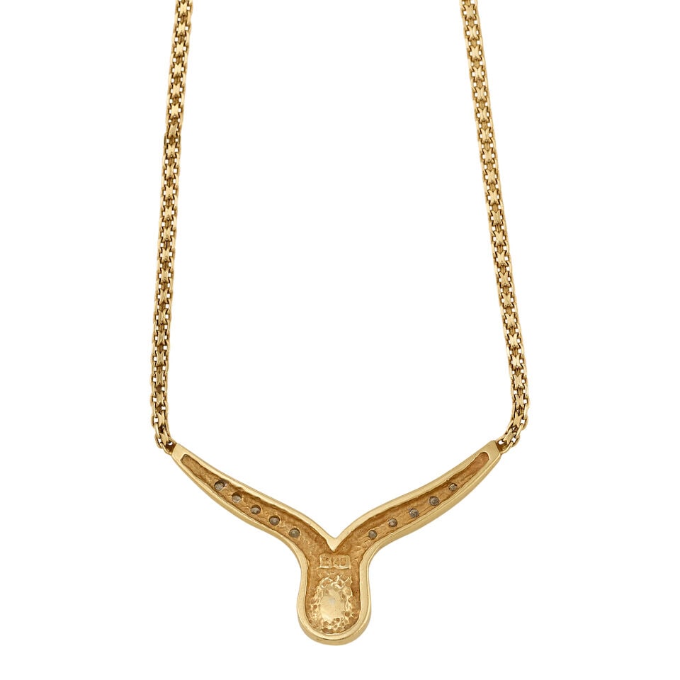 14K GOLD AND DIAMOND NECKLACE - 3